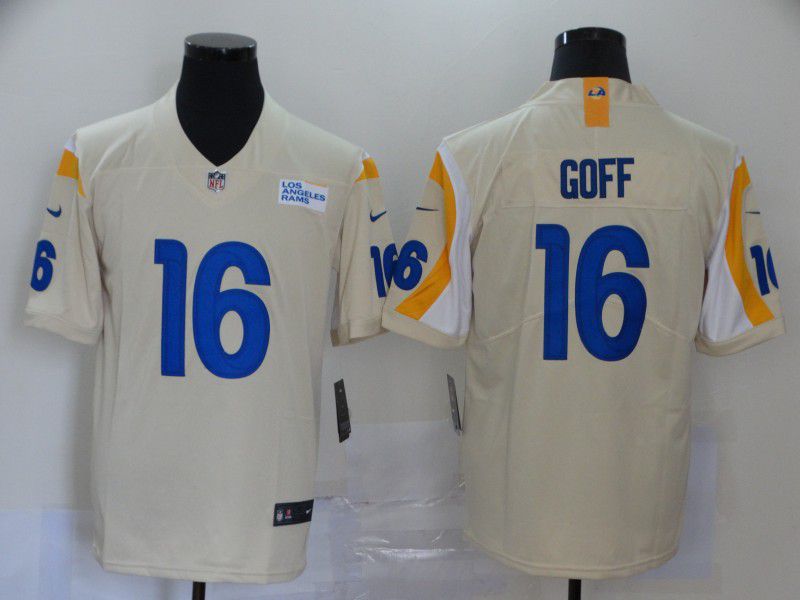 Men Los Angeles Rams #16 Goff Cream Nike Vapor Untouchable Stitched Limited NFL Jerseys